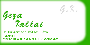 geza kallai business card
