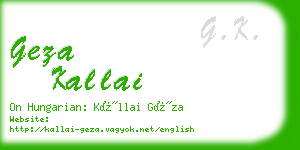 geza kallai business card